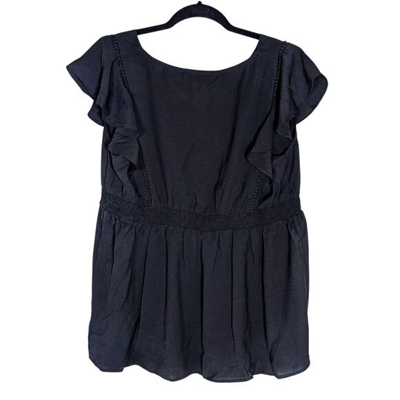 Maacie Womens Maternity V Neck Short Ruffle Sheer Sleeve Blouse XL - Picture 2 of 11